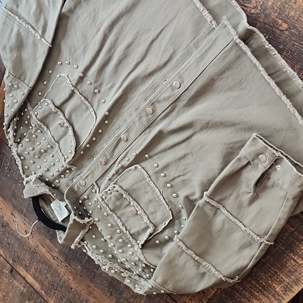 Studded Jean Shacket